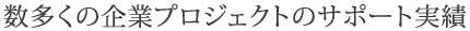 数多くの企業プロジェクトのサポート実績